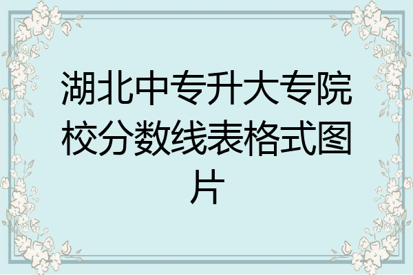 湖北中专升大专院校分数线表格式图片