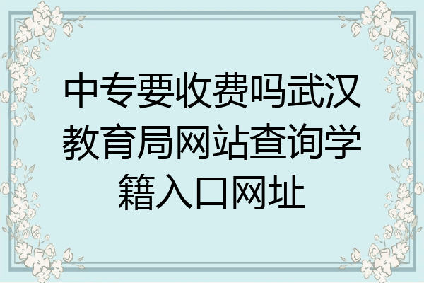 中专要收费吗武汉教育局网站查询学籍入口网址