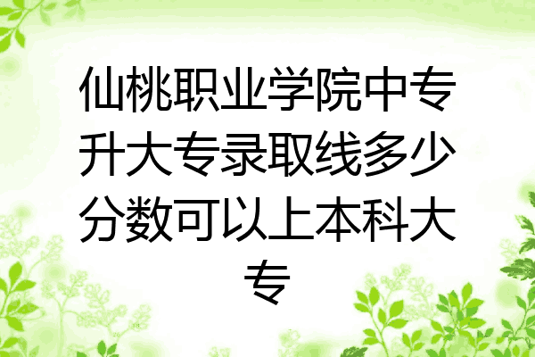 仙桃职业学院中专升大专录取线多少分数可以上本科大专