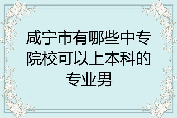 咸宁市有哪些中专院校可以上本科的专业男