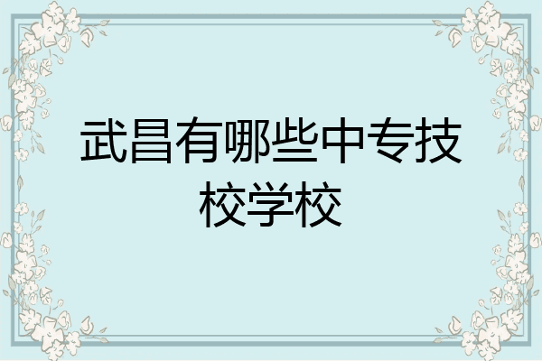 武昌有哪些中专技校学校