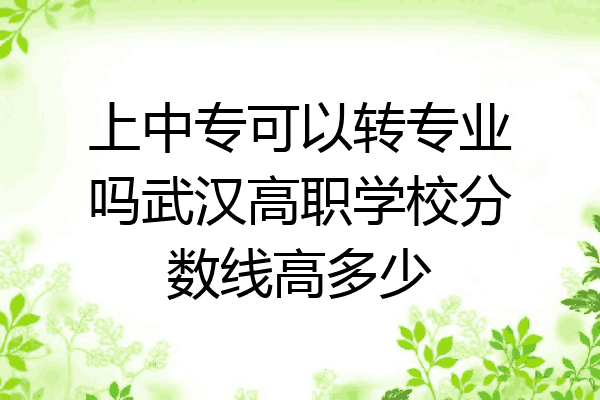 上中专可以转专业吗武汉高职学校分数线高多少