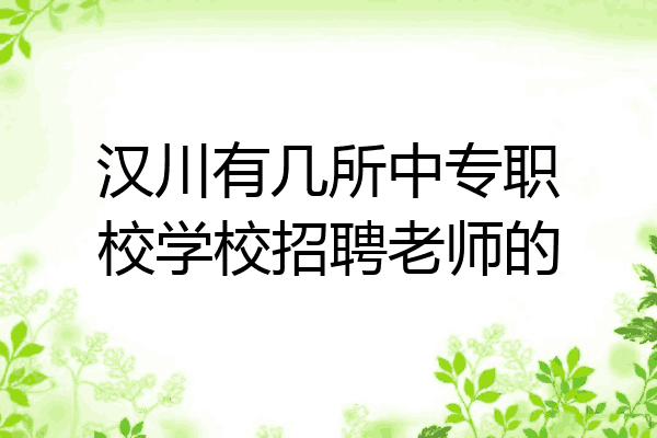 汉川有几所中专职校学校招聘老师的