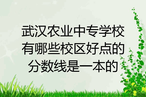 武汉农业中专学校有哪些校区好点的分数线是一本的