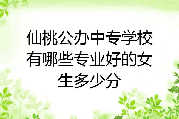 仙桃公办中专学校有哪些专业好的女生多少分