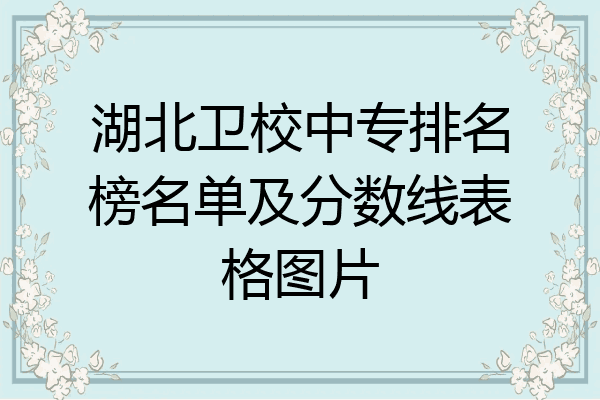 湖北卫校中专排名榜名单及分数线表格图片