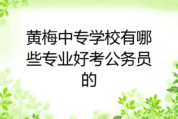 黄梅中专学校有哪些专业好考公务员的