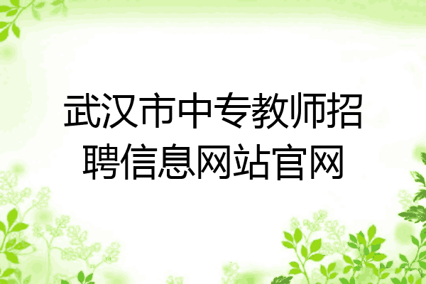 武汉市中专教师招聘信息网站官网