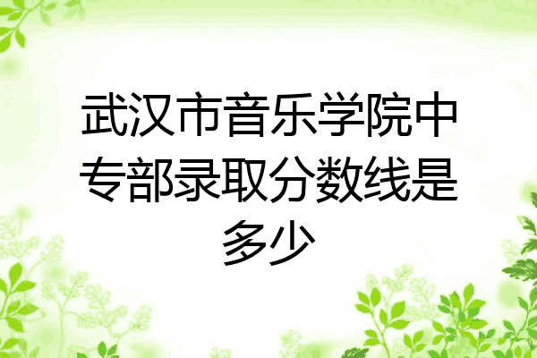 武汉市音乐学院中专部录取分数线是多少