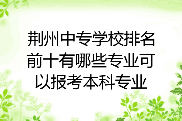 荆州中专学校排名前十有哪些专业可以报考本科专业