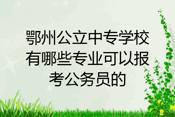 鄂州公立中专学校有哪些专业可以报考公务员的