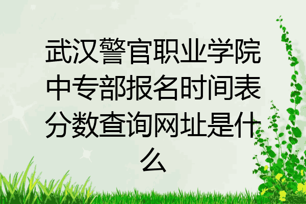 武汉警官职业学院中专部报名时间表分数查询网址是什么