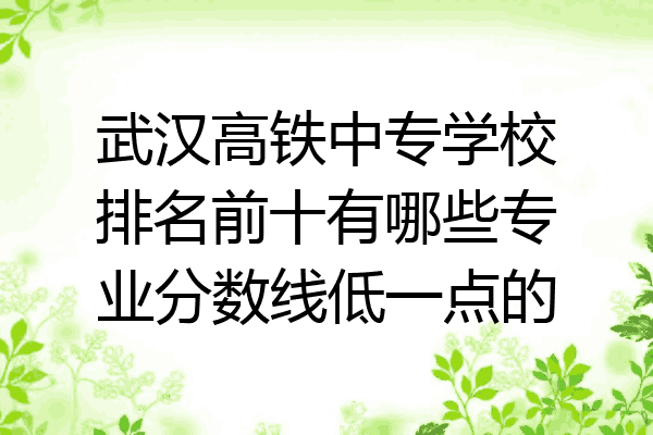 武汉高铁中专学校排名前十有哪些专业分数线低一点的
