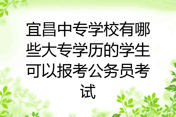 宜昌中专学校有哪些大专学历的学生可以报考公务员考试