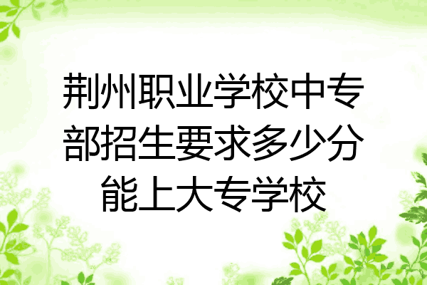 荆州职业学校中专部招生要求多少分能上大专学校