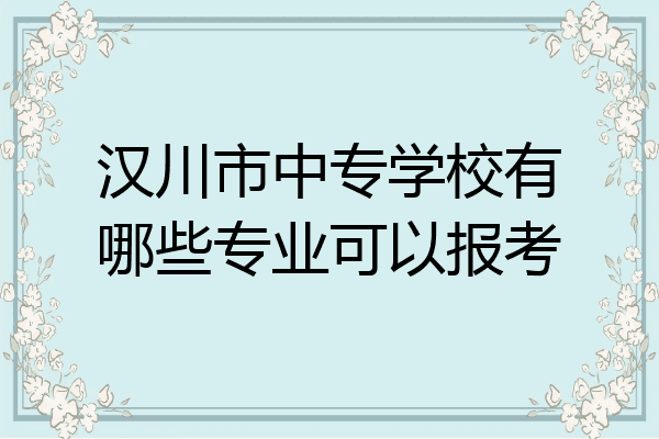 汉川市中专学校有哪些专业可以报考