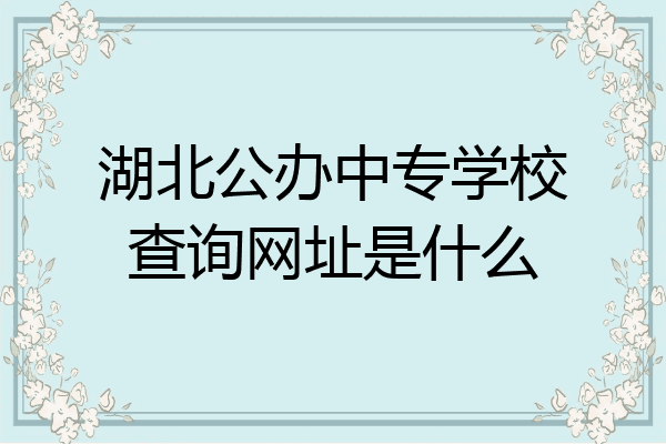 湖北公办中专学校查询网址是什么