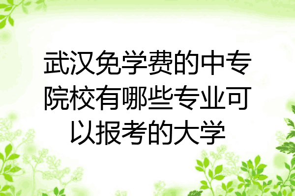 武汉免学费的中专院校有哪些专业可以报考的大学