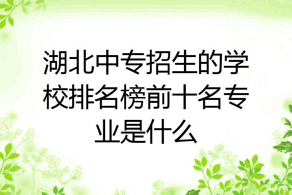 湖北中专招生的学校排名榜前十名专业是什么