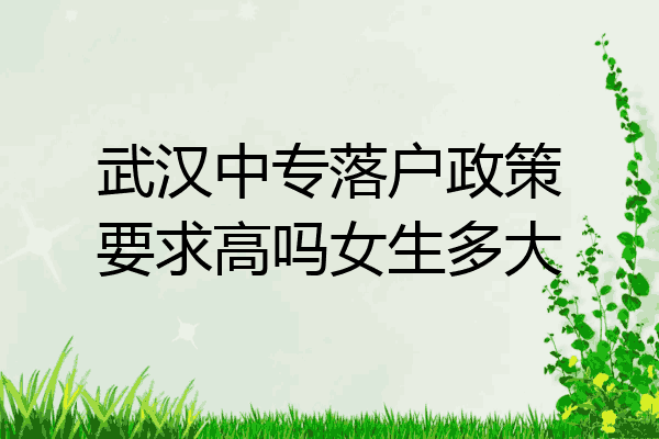 武汉中专落户政策要求高吗女生多大