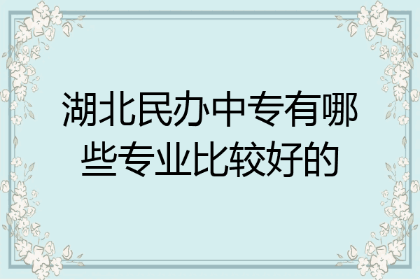 湖北民办中专有哪些专业比较好的