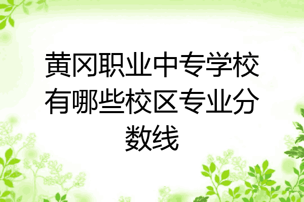 黄冈职业中专学校有哪些校区专业分数线