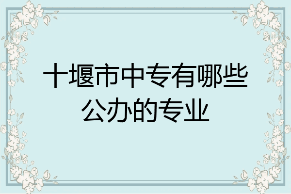 十堰市中专有哪些公办的专业