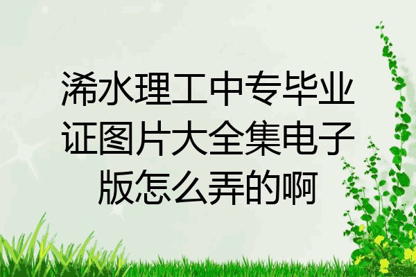 浠水理工中专毕业证图片大全集电子版怎么弄的啊