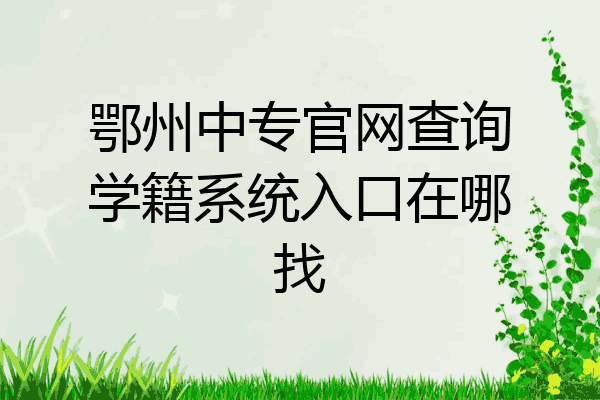 鄂州中专官网查询学籍系统入口在哪找