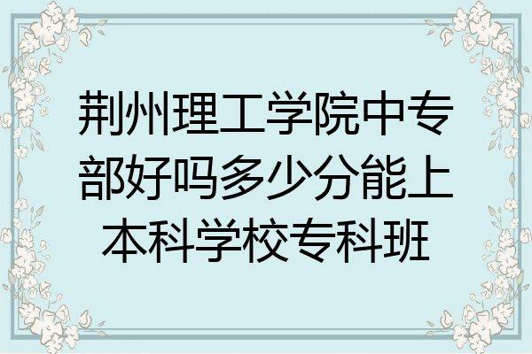 荆州理工学院中专部好吗多少分能上本科学校专科班