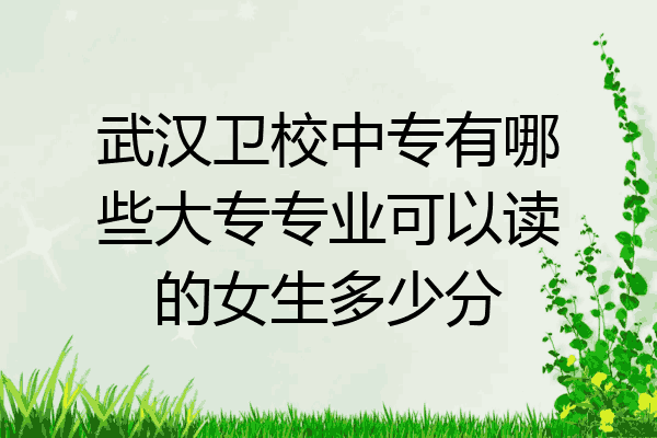 武汉卫校中专有哪些大专专业可以读的女生多少分