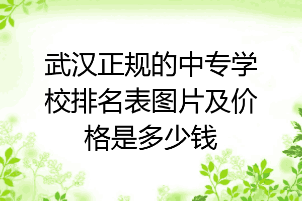 武汉正规的中专学校排名表图片及价格是多少钱
