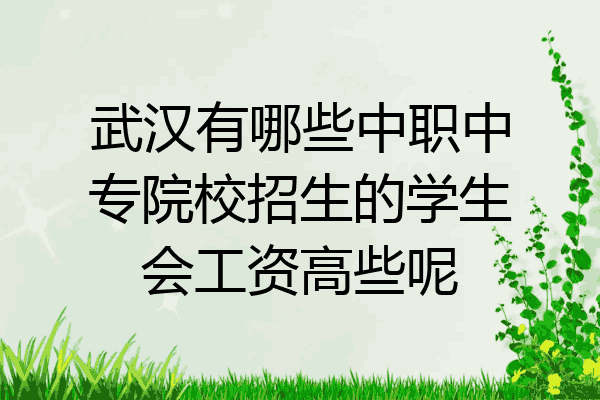 武汉有哪些中职中专院校招生的学生会工资高些呢