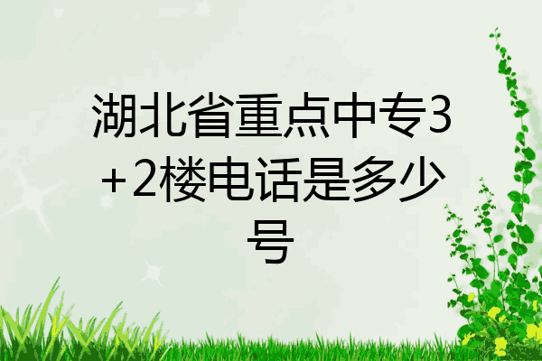 湖北省重点中专3+2楼电话是多少号