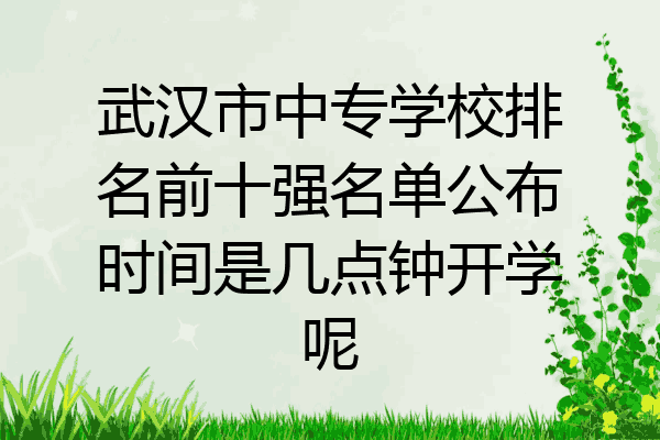 武汉市中专学校排名前十强名单公布时间是几点钟开学呢