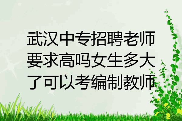 武汉中专招聘老师要求高吗女生多大了可以考编制教师