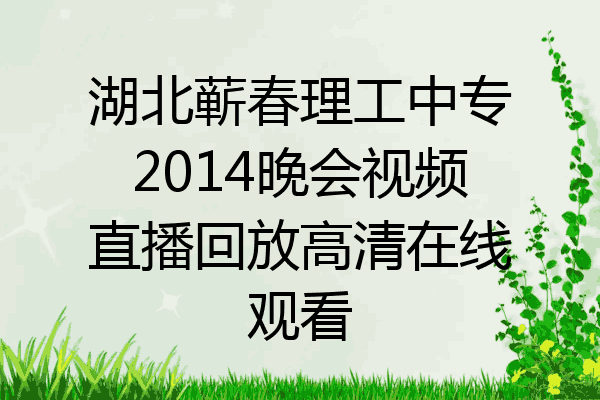 湖北蕲春理工中专2014晚会视频直播回放高清在线观看