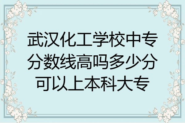武汉化工学校中专分数线高吗多少分可以上本科大专