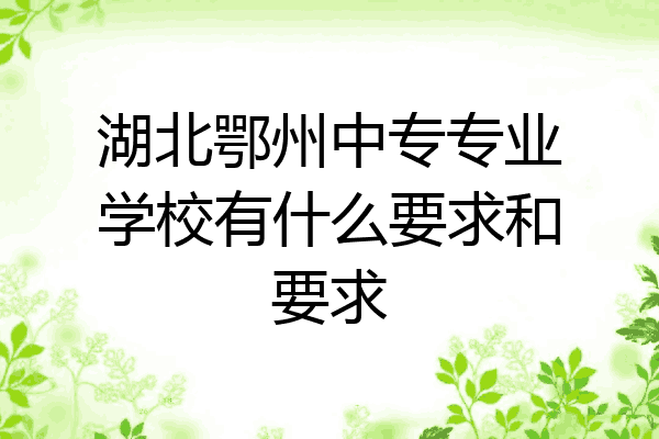 湖北鄂州中专专业学校有什么要求和要求