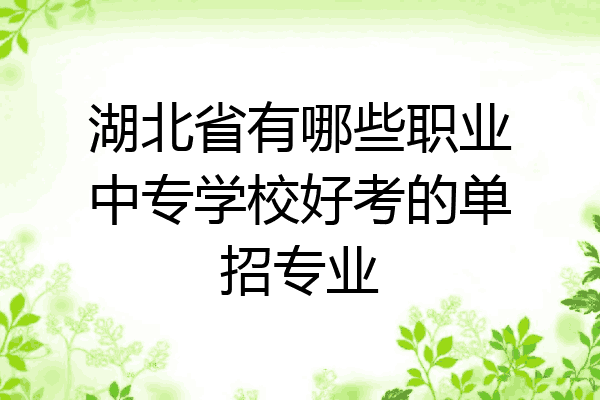 湖北省有哪些职业中专学校好考的单招专业