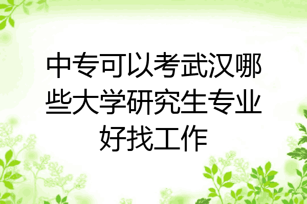 中专可以考武汉哪些大学研究生专业好找工作