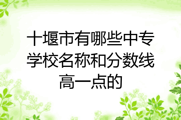 十堰市有哪些中专学校名称和分数线高一点的