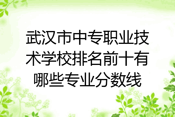 武汉市中专职业技术学校排名前十有哪些专业分数线