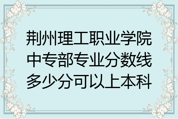 荆州理工职业学院中专部专业分数线多少分可以上本科