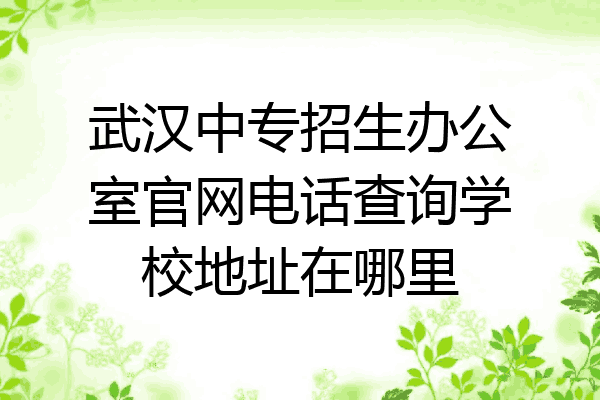 武汉中专招生办公室官网电话查询学校地址在哪里
