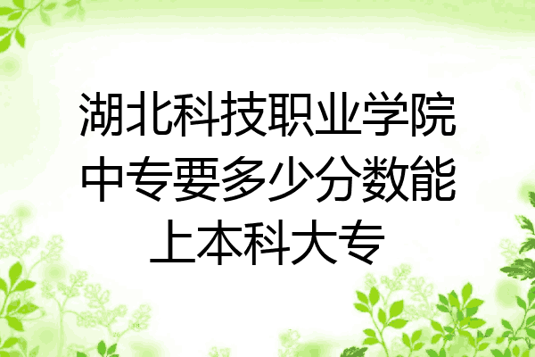 湖北科技职业学院中专要多少分数能上本科大专