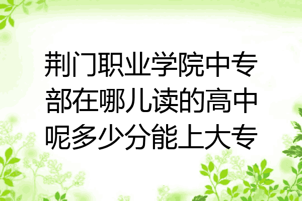 荆门职业学院中专部在哪儿读的高中呢多少分能上大专