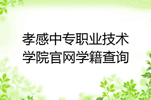 孝感中专职业技术学院官网学籍查询