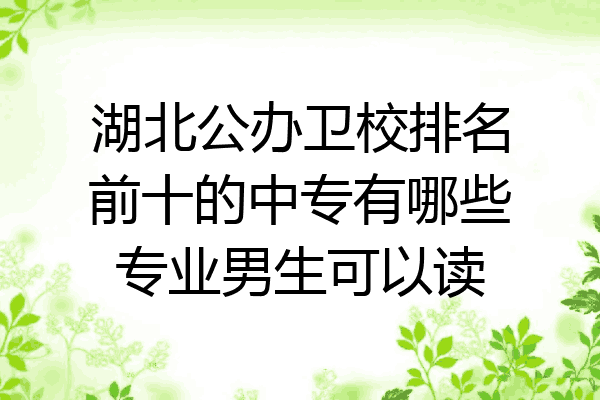 湖北公办卫校排名前十的中专有哪些专业男生可以读