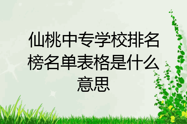 仙桃中专学校排名榜名单表格是什么意思